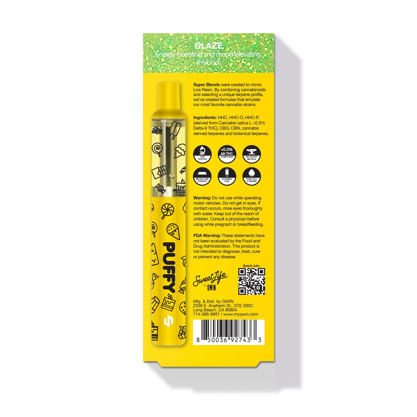 Puff HHC 2000mg  - Glaze 🍓